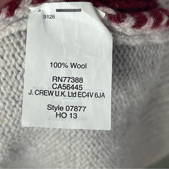 J. Crew Bejeweled 100% Wool Llama Novelty sweater, Gray/MulticolorJewels, XS - Picture 8 of 8